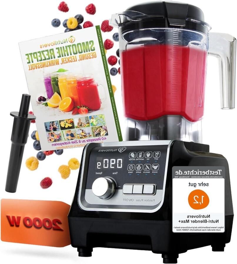 Krachtige Blender Smoothie Maker Gezonde Drankjes Maken 2 Liter Tritan Kan 2000 Watt Zwart