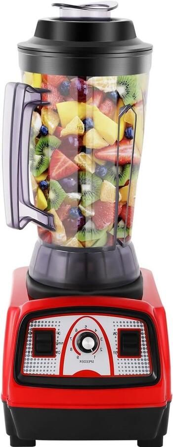 Krachtige Blender Smoothie Maker Gezonde Drankjes Maken 9 Snelheden Instelbaar 4 Liter Capaciteit Rood