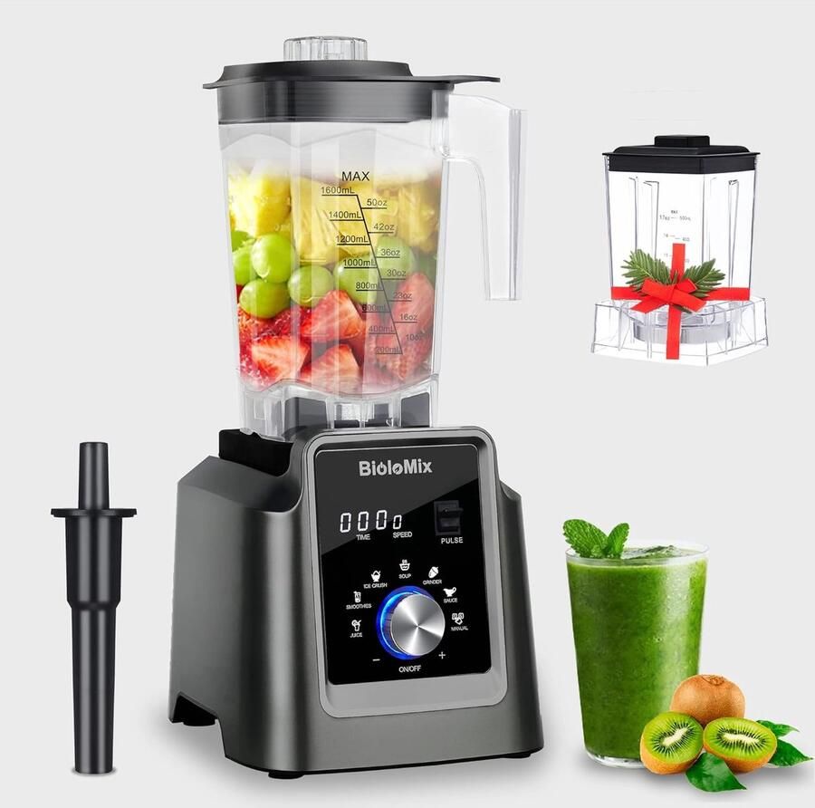 Krachtige Blender Smoothiemaker Keukenmixer Snel Ingrediënten Mixen Zelfreinigende Functie 2 Liter Container Groen