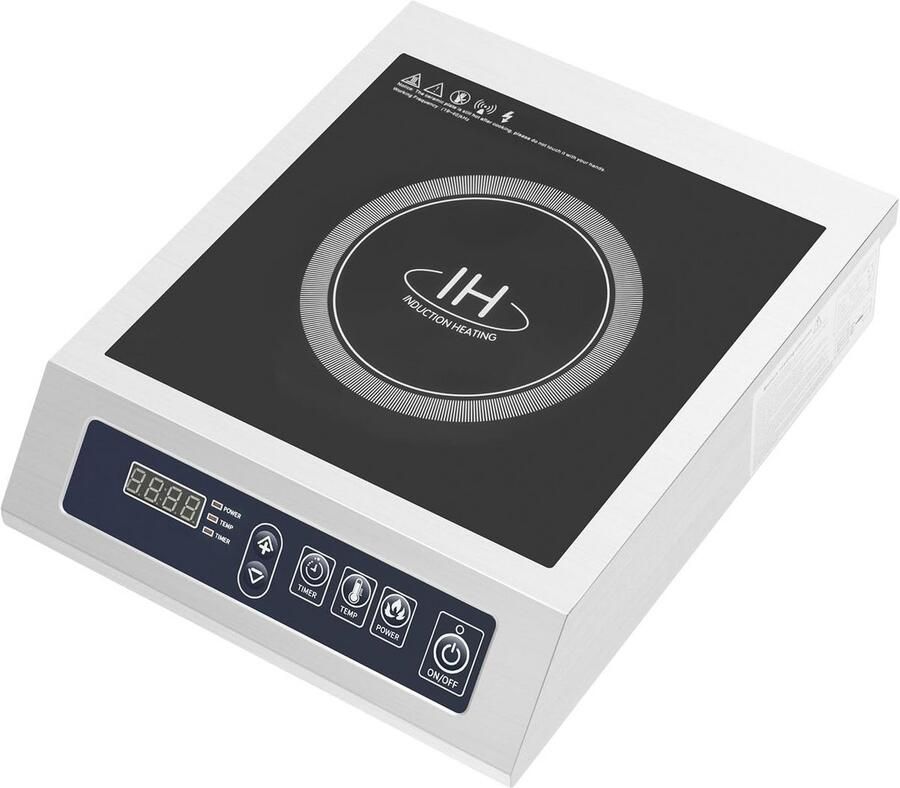 Krachtige Commerciële Inductiekookplaat 3500W met 10 Temperatuurstanden en Vermogensinstellingen