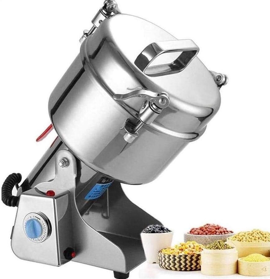 Krachtige Elektrische Graanmolen RVS 3000G Voor Kruiden Koffie en Granen (Fijne Maalgraad)