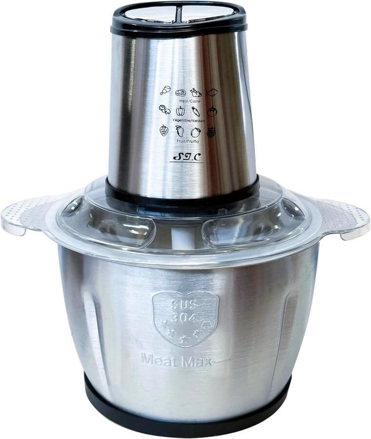 Krachtige Elektrische Hakmolen RVS 2.5L met 4 Messen