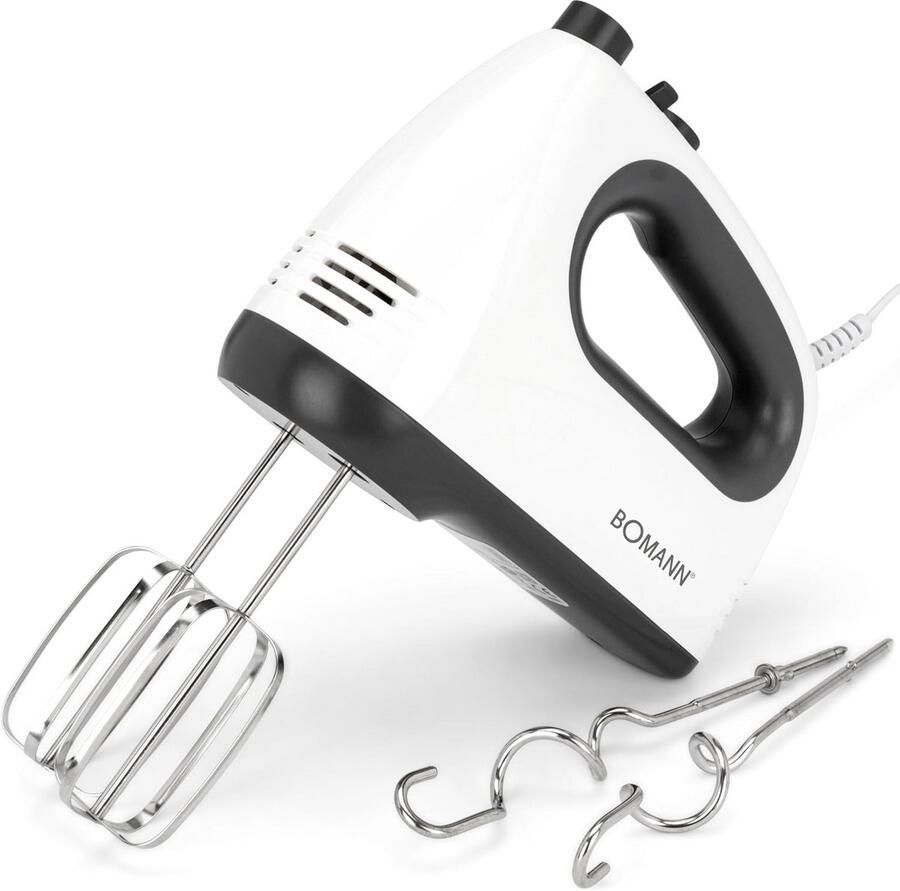 Krachtige elektrische handmixer met 5 snelheden en turboknop RVS gardes