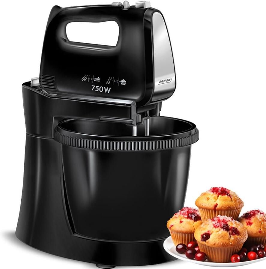 Krachtige Elektrische Handmixer met 5 Snelheden Zwart