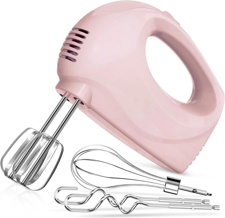 Krachtige Elektrische Handmixer Roze 5 Snelheden & Complete Accessoireset