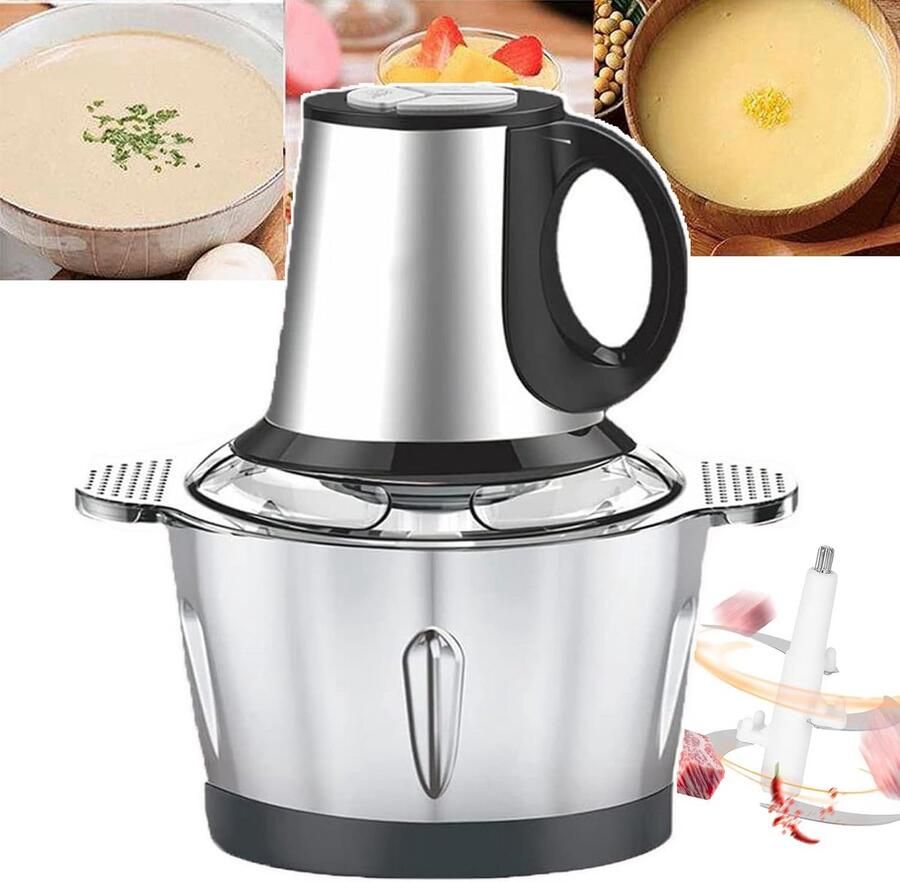 Krachtige Elektrische Keukenmachine 3L Vleesmolen Hakmolen & Mixer met 2 Snelheden