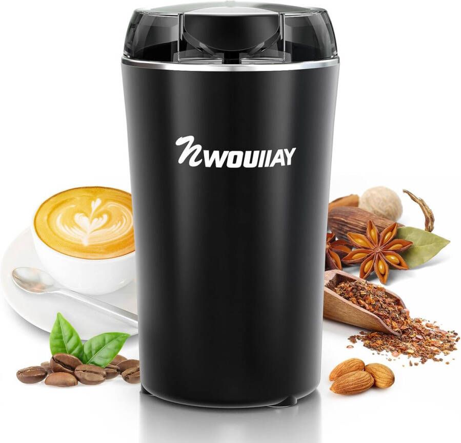 Krachtige Elektrische Koffiemolen met Roestvrijstalen Lemmet en One-Touch Bediening