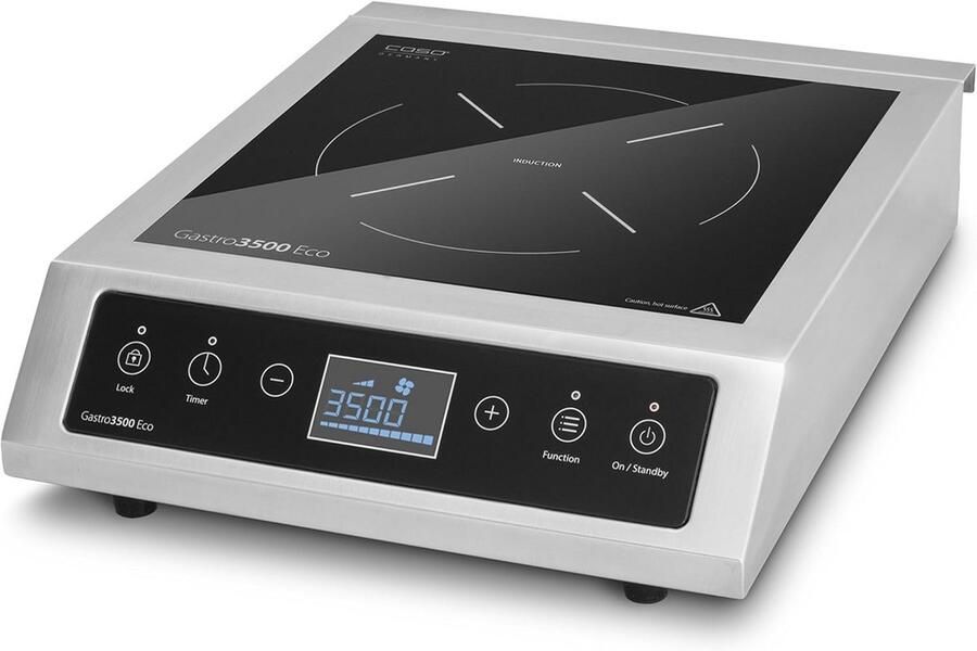 Krachtige Enkele Inductiekookplaat 3500W RVS Behuizing en Glaskeramiek