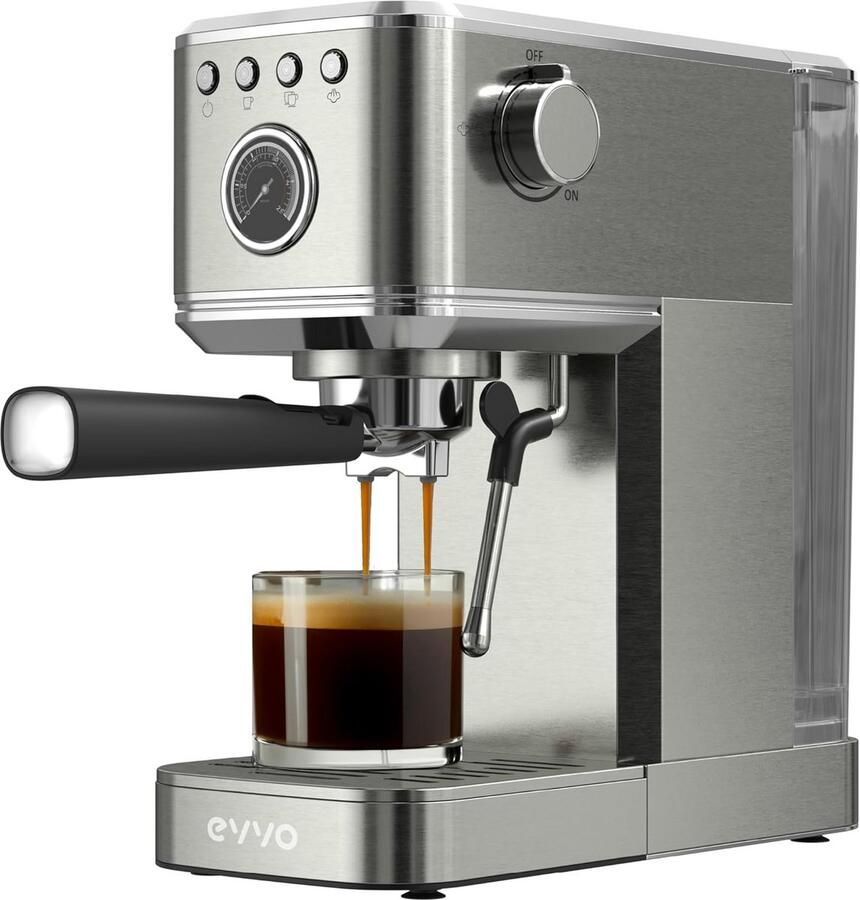 Krachtige Espresso & Cappuccino Machine met 20 Bar Druk RVS Behuizing