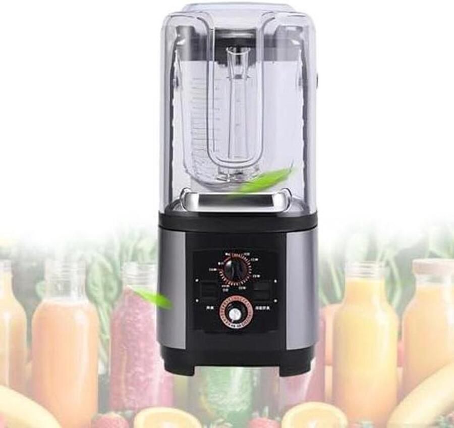Krachtige geluidsdichte blender van 2200 W met geluidsdempend schild grote inhoud van 2 liter snelle ijsvergruizer zelfreinigend multifunctionele professionele smoothie maker