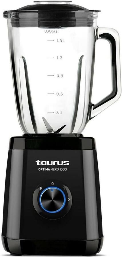 Krachtige Glasmixer Blender met 1500W en 1.5L Inhoud Zwart