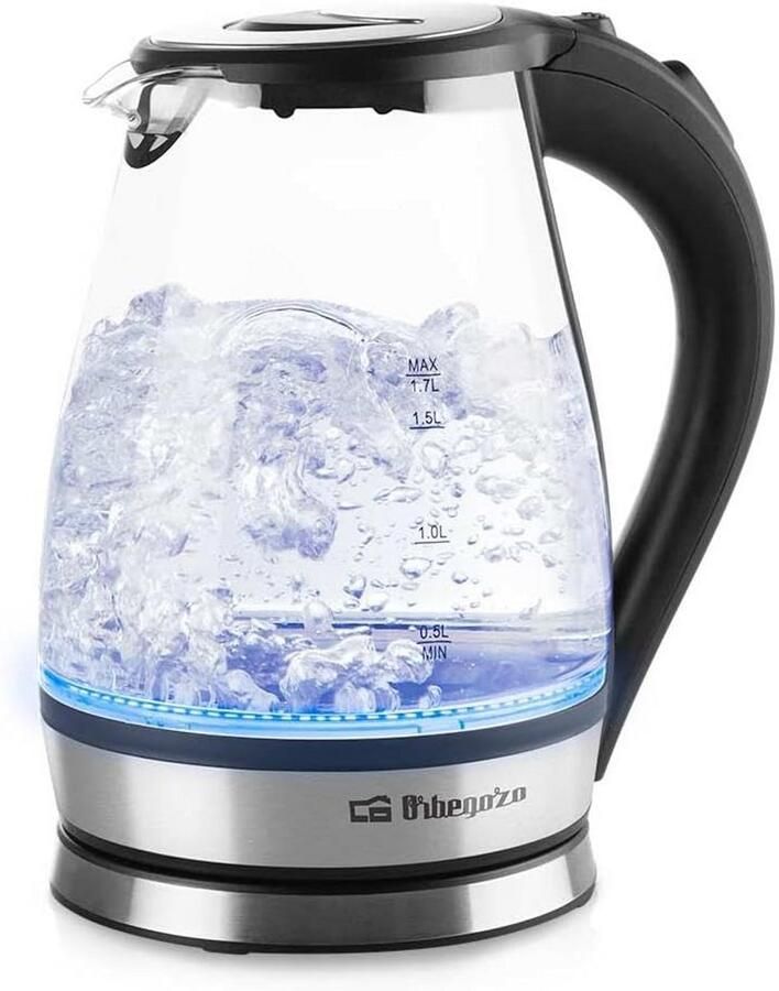 Krachtige Glazen Waterkoker 1.7L met Kalkfilter en LED Verlichting