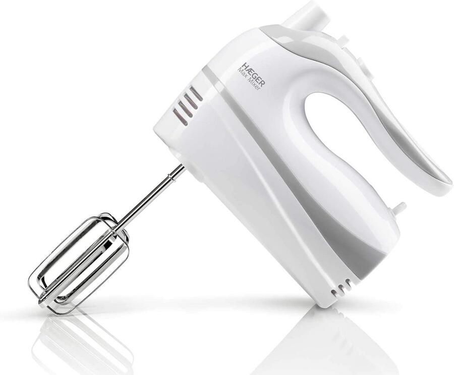 Krachtige Handmixer met 500W 5 Snelheden en Turbofunctie Inclusief Gardes en Kneedhaken