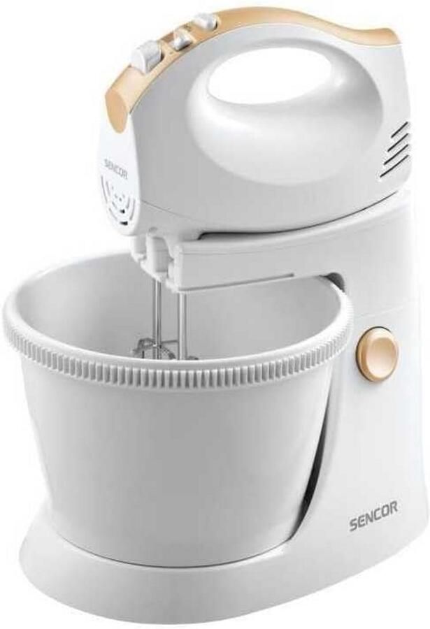 Krachtige Handmixer met Draaibouwl 500W Inclusief Gardes en Deeghaken