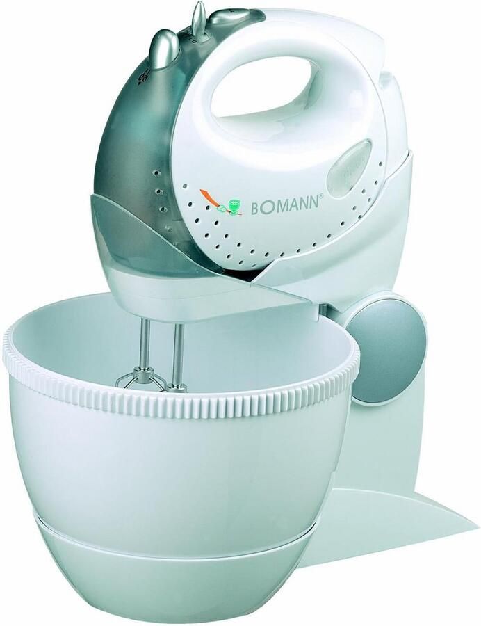 Krachtige Handmixer Set met Gardes en Deeghaken Wit