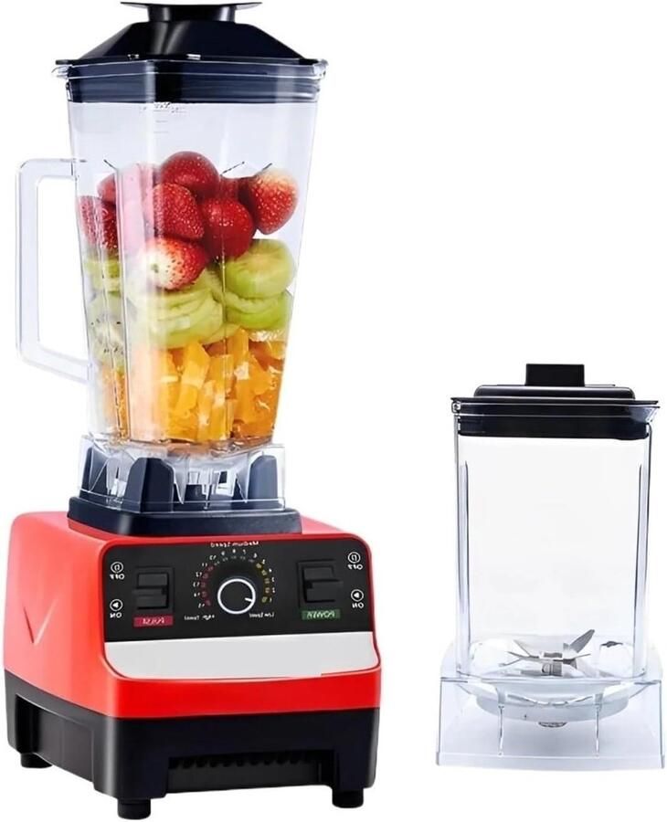 Krachtige Keukenblender Stationaire Mixer Gezonde Dranken Maken Roestvrijstalen Messen 2.5L Kan Zwart