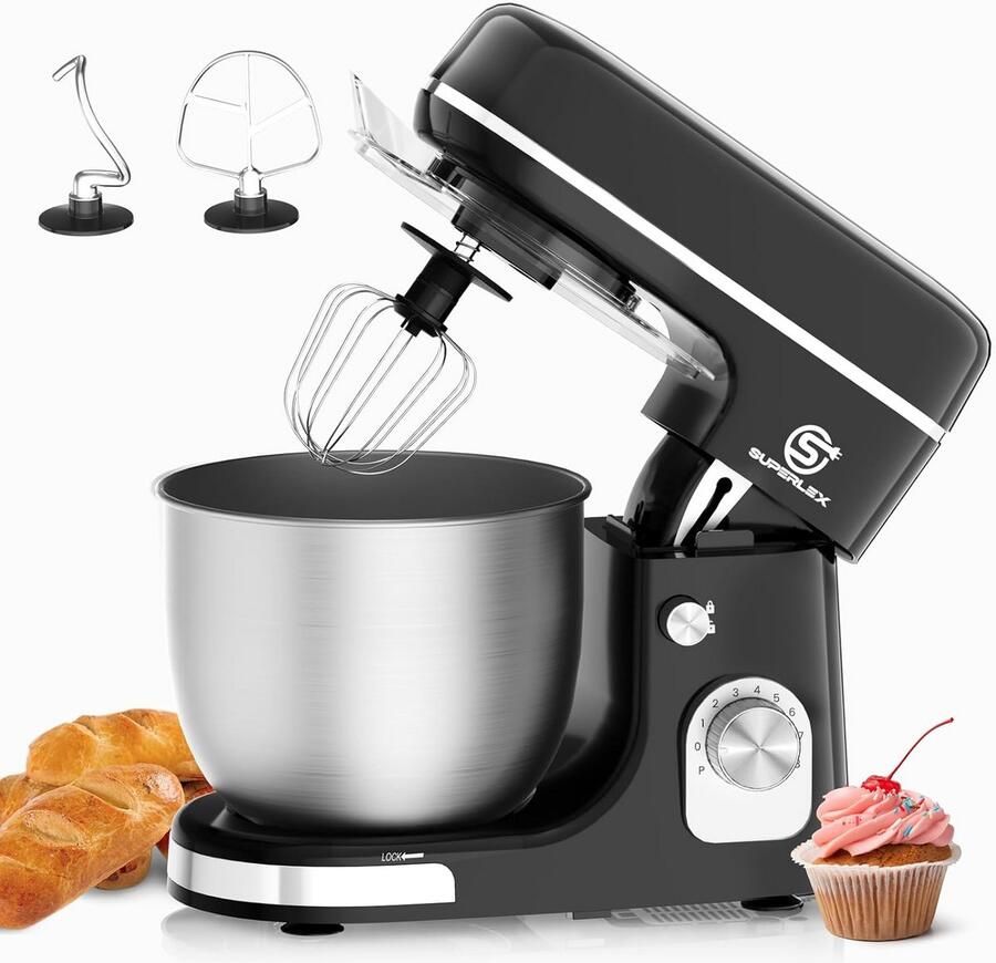 Krachtige Keukenmachine 1300W met 5L RVS Kom en 8 Snelheden