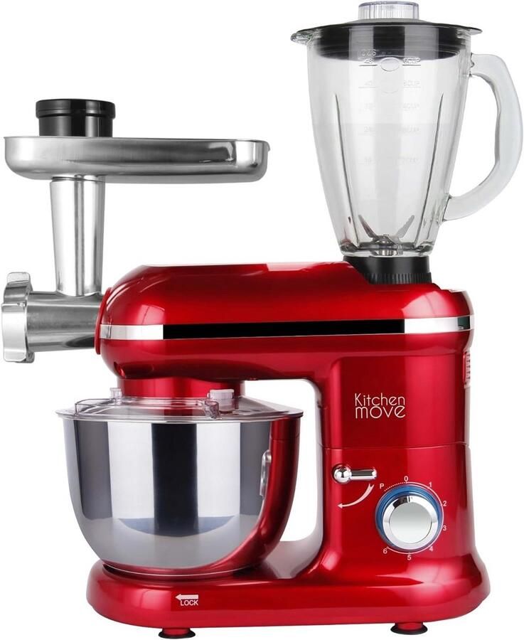 Krachtige Keukenmachine 1500W met RVS Kom 5.5L Multifunctioneel Kneed- Mix- en Gardeapparaat