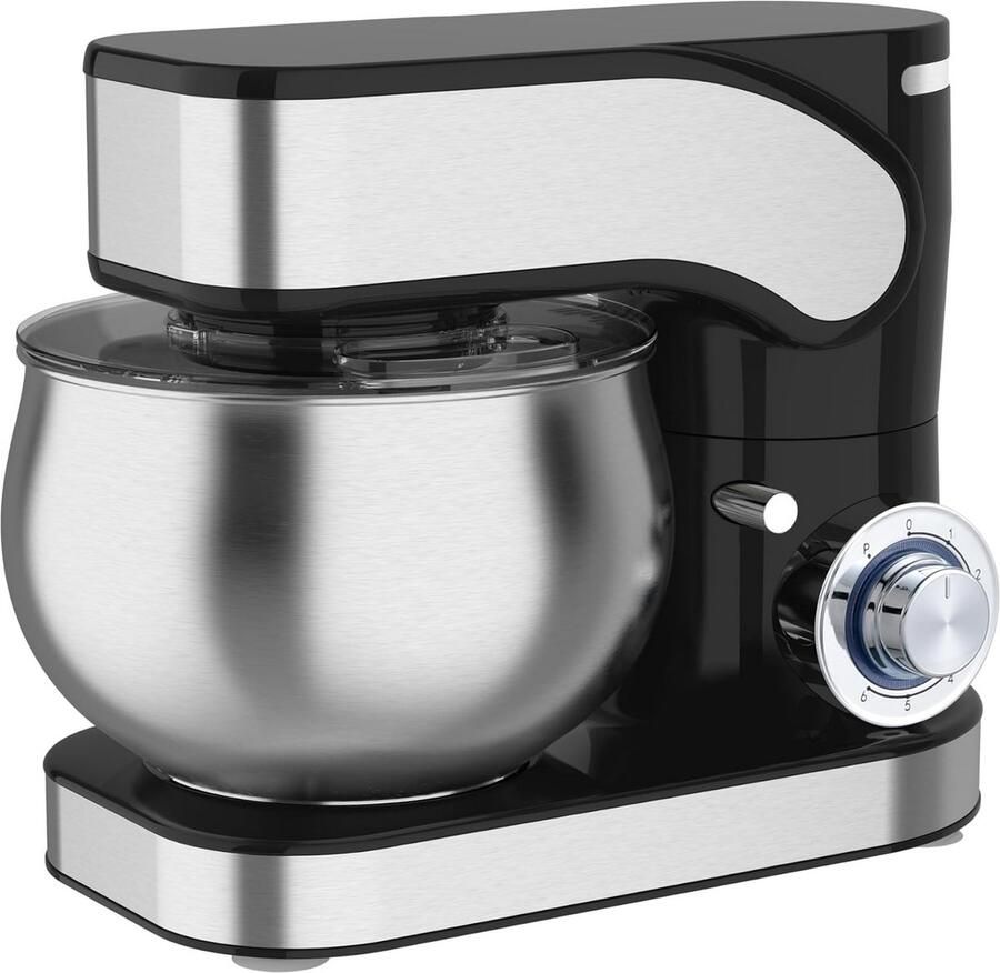 Krachtige Keukenmachine 1600W met 6 5L Roestvrijstalen Kom – Multifunctionele Kneedmachine met 6 Snelheden en Accessoires