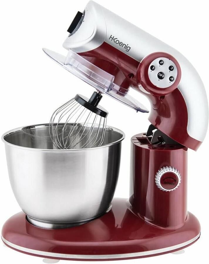 Krachtige Keukenmachine 5.5L met 1000W Motor RVS Mixer voor Kneed- Klop- en Mengwerk