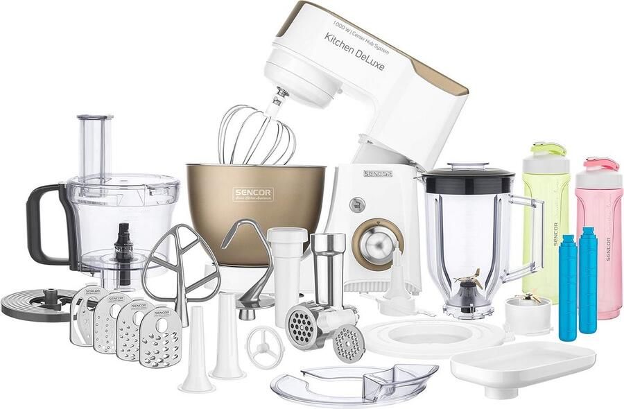 Krachtige Keukenmachine & Kneedmachine met Blender en Vleesmolen 1000W