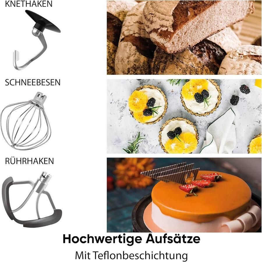 Krachtige Keukenmachine met Grote Kom en Accessoires