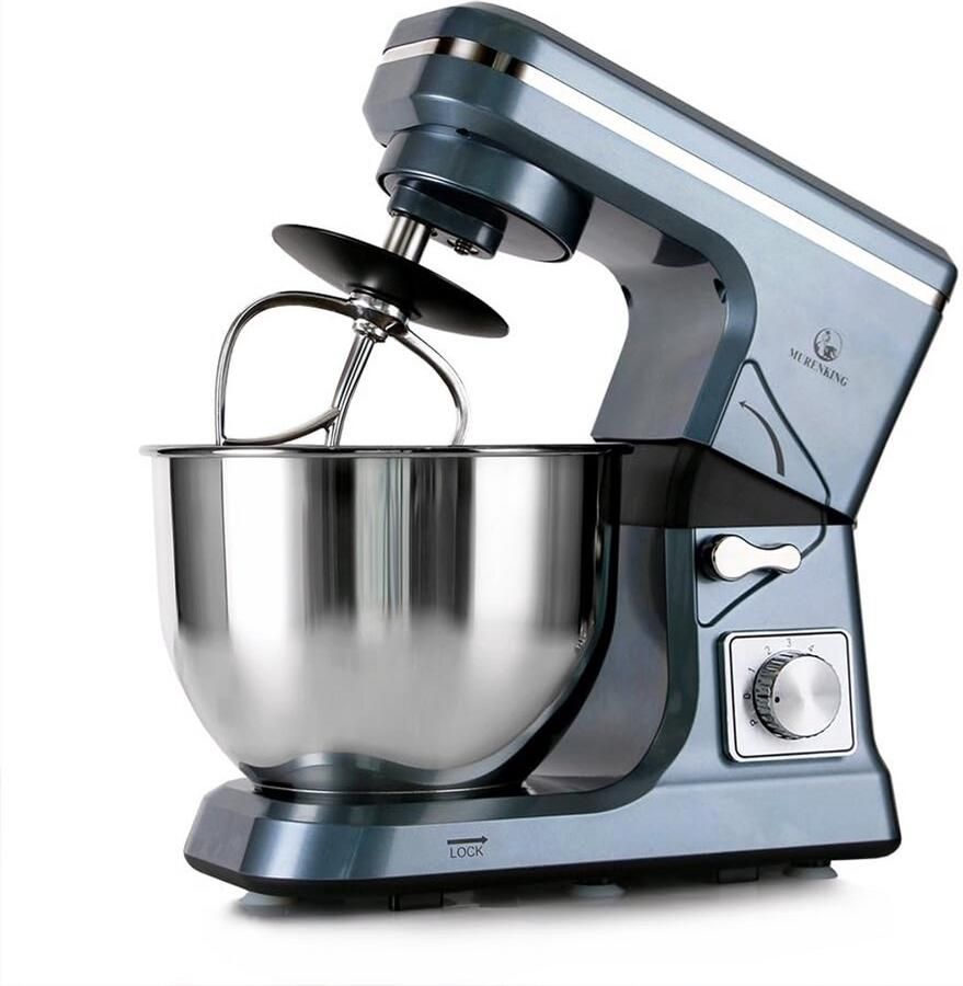 Krachtige Keukenmixer 500W met Kantelkop en Accessoires 5 Qt Grijsblauw