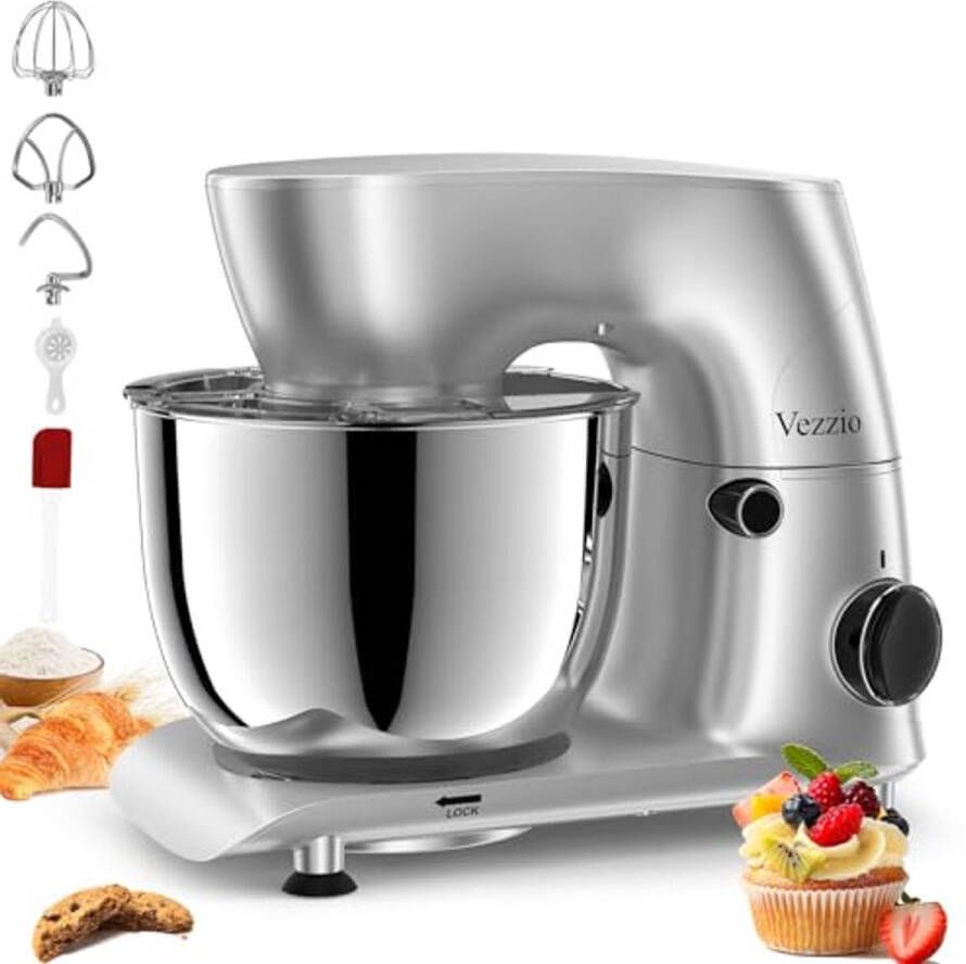 Krachtige Keukenmixer met Roestvrijstalen Kom en 10 Functies