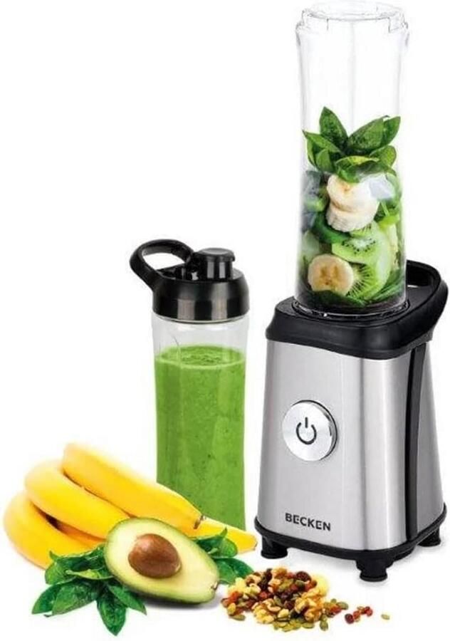Krachtige Mini Blender met 2 Bekers en RVS Messen voor Smoothies