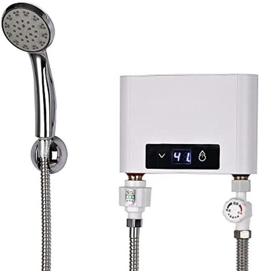 Krachtige Mini Doorstroomboiler met Doucheset Tankloos Elektrisch Wit (5500W)