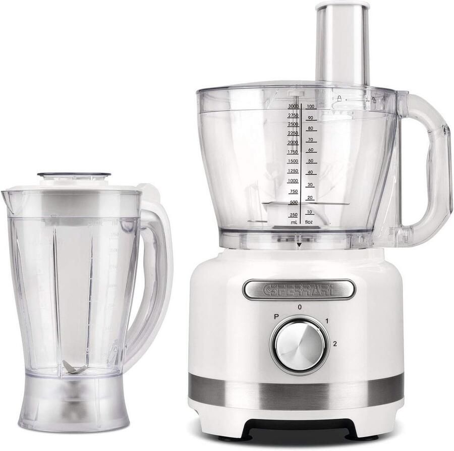 Krachtige Multifunctionele Keukenmachine 1000W 3L Kom 2 Snelheden Wit