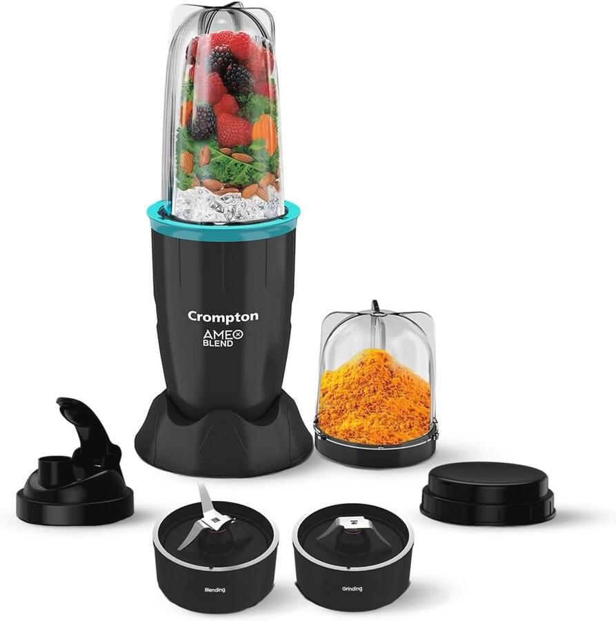 Krachtige Nutri Blender 400 Watt Smoothie Maker & Mixer Grinder Zwart & Zee Groen 2 Potten & Sipper Cap