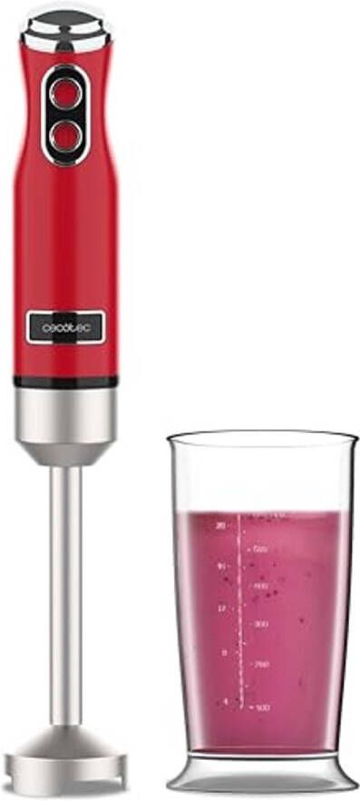 Krachtige Retro Hand Blender 1200W met 4 Titanium Coated Messen