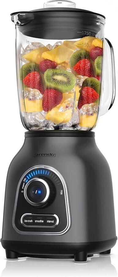Krachtige RVS Blender met Glazen Kan (1400W 30 standen)