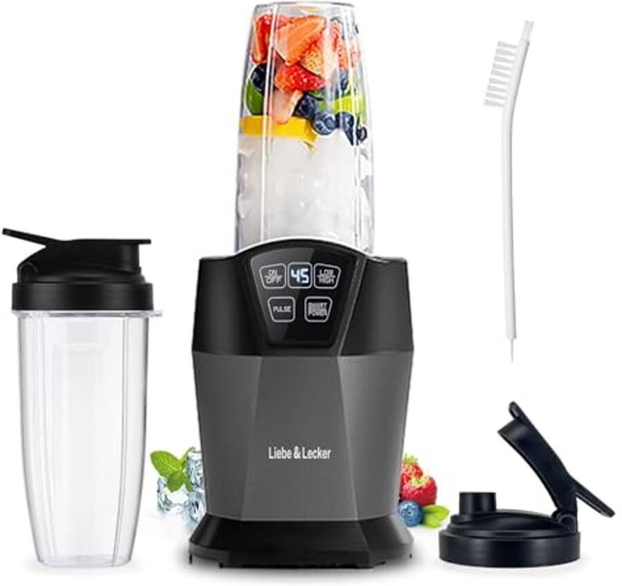 Krachtige Smoothie Blender met 1200W Piek Watt Slimme Bevroren Fruitblender met Afhaalbekers - Foto 2