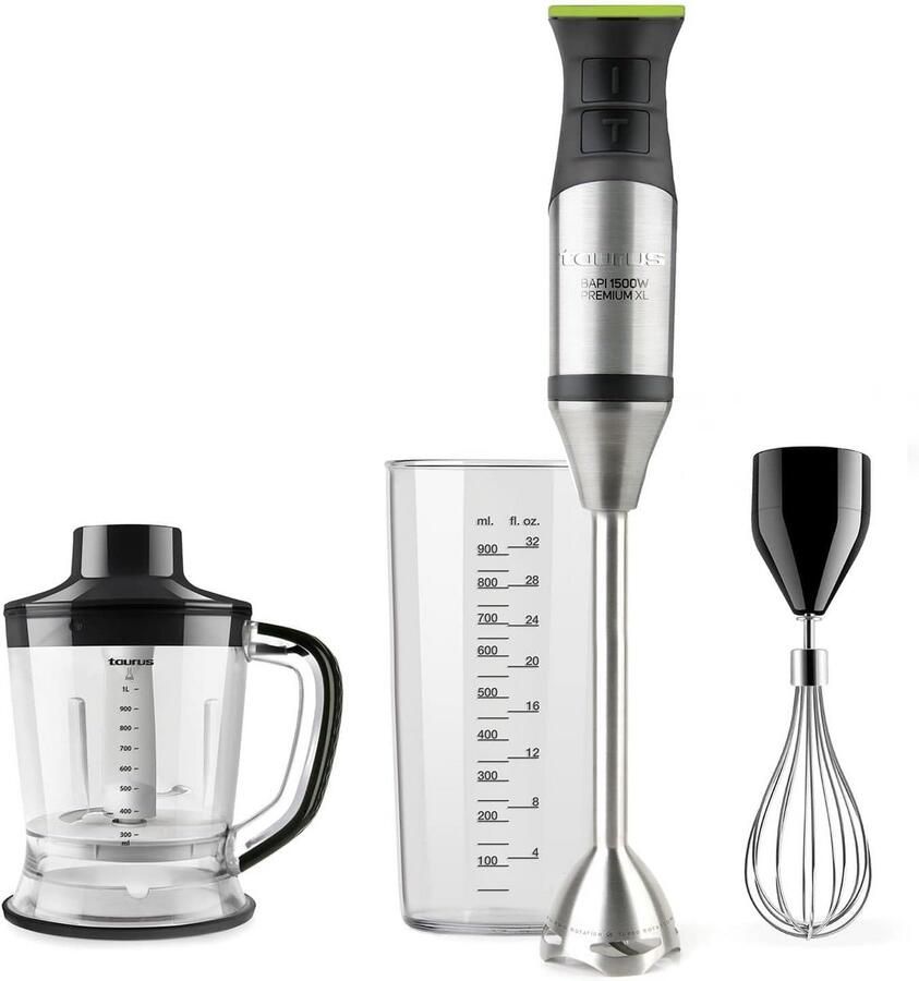 Krachtige Staafmixer 1500W met 20 Snelheden Turbo en XL Accessoireset