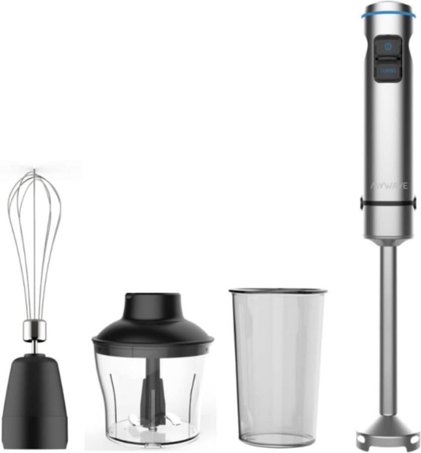 Krachtige Staafmixer 1500W met RVS Staaf Snelheidsregeling & Turbo Inclusief Accessoires