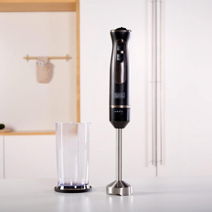 Krachtige Staafmixer 800 Watt Zwart RVS voor Smoothies en Soepen - Foto 2