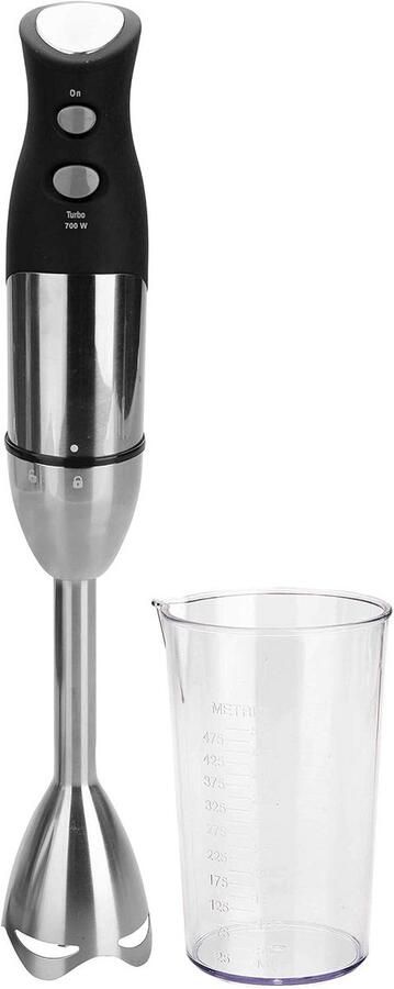 Krachtige Staafmixer met Beker 700W RVS Zilver