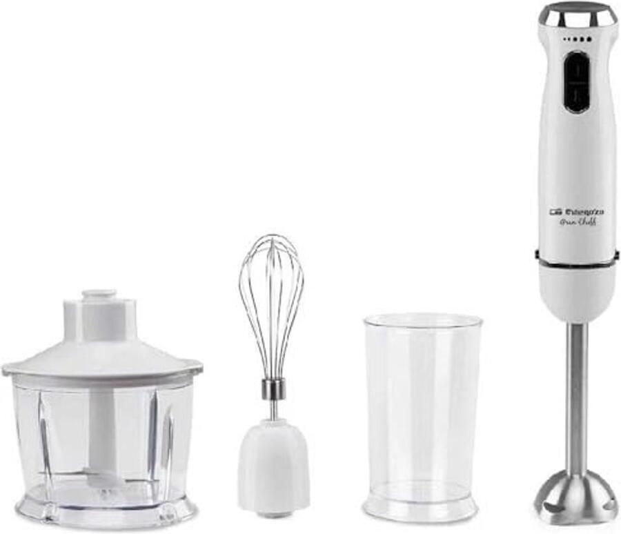 Krachtige Staafmixer met Turbofunctie en Accessoires 1000 W Roestvrij Staal BPA-vrij