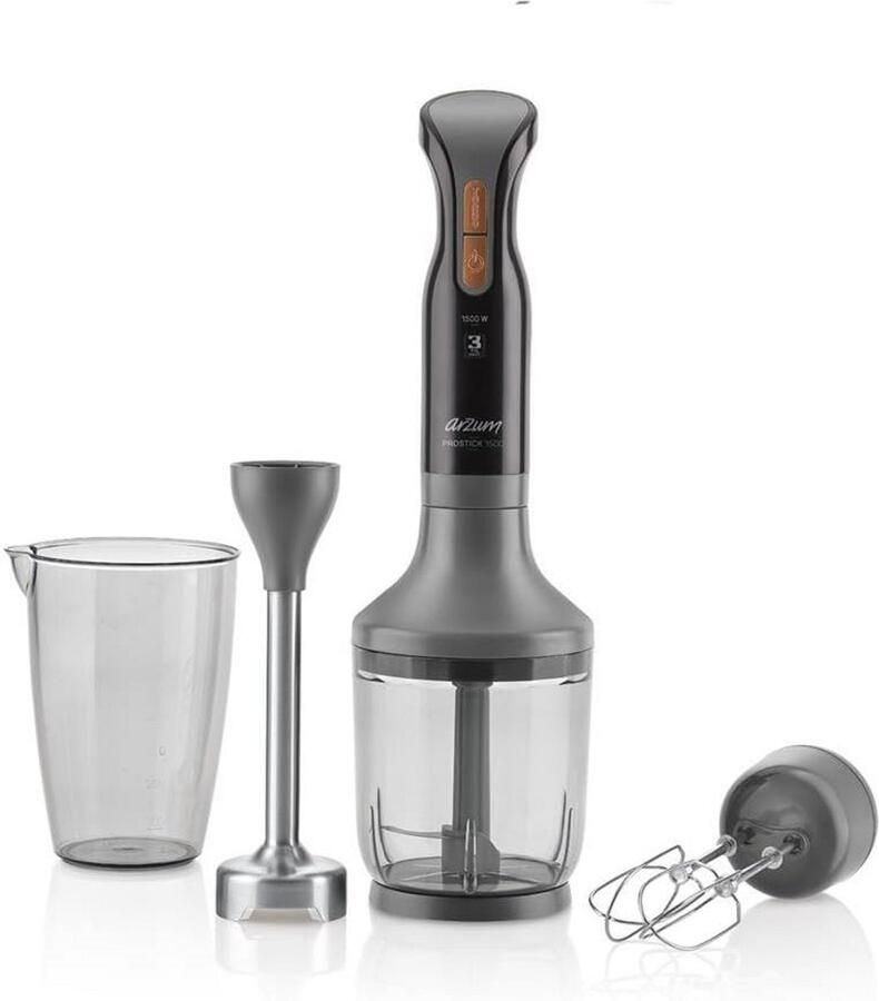 Krachtige Staafmixer Set 3-in-1 met Hakmolen en Garde Zwart