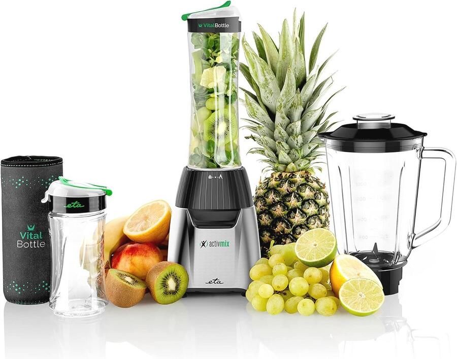 Krachtige Staande Mixer met 350W en 2 Sportflessen Slim Design voor Gezonde Dranken