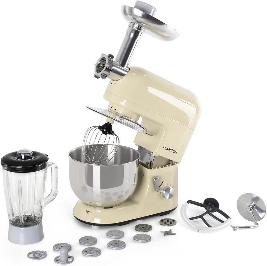 Krachtige Universele Keukenmachine 1800W met 5L Kom Mixer en Vleesmolen