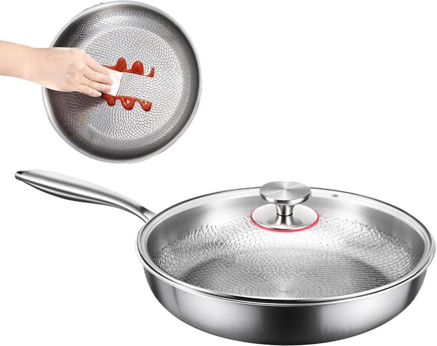 Krasbestendige koekenpan Titanium pan Thuis koken Gelijkmatige verwarming 28 cm