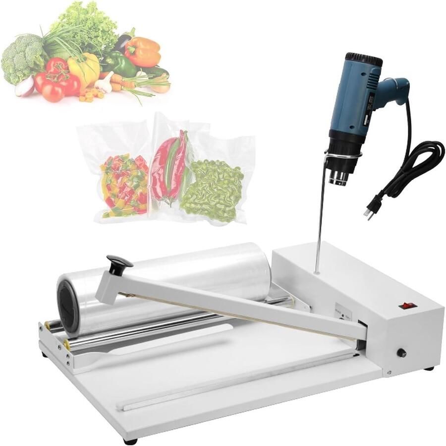 Krimpfolie Verpakker Sealmachine Krimpkous en Verpakken Regelbare Temperatuur 30 cm Grijs