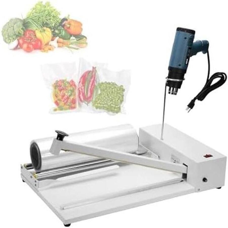 Krimpfolie Verpakker Sealmachine Krimpkous en Verpakken Regelbare Temperatuur 30 cm Grijs