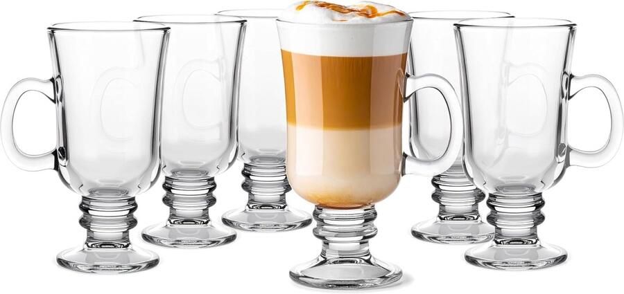 Krosno Glazen Set 0 2 Liter Koffieglazen Theeglazen Koffie Thee Glas Irish Coffee Latte Macchiato Glühwein Drinkglazen Waterglazen Vaatwasserbestendig 6 X 200 Ml