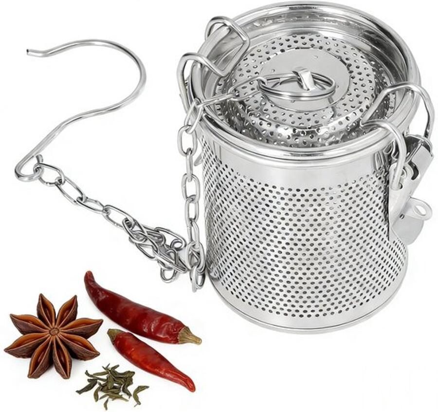 Kruidenfilter Roestvrij Staal Multifunctioneel Verbeterde Smaakextractie Hangende Ketting 0.3L Voor Thuiskoks Professionele Koks Kruidenzak