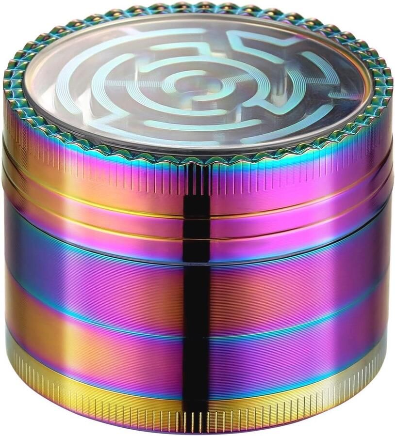 Kruidenmolen 4-delige set met regenboogkleur en maze-design