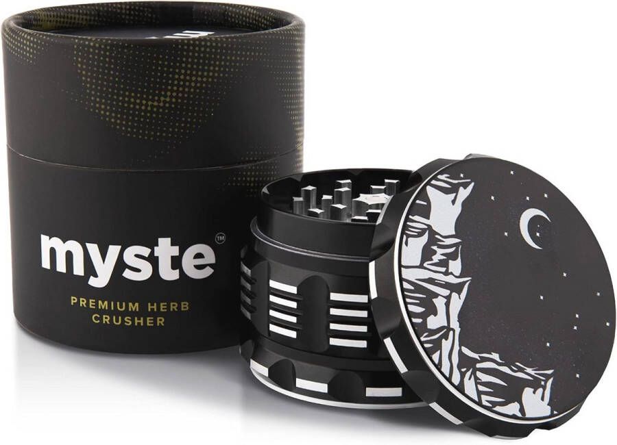 Kruidenmolen met Verbeterde Scherpe Tanden 63 mm 4-delig met Schraper en Magnetisch Deksel